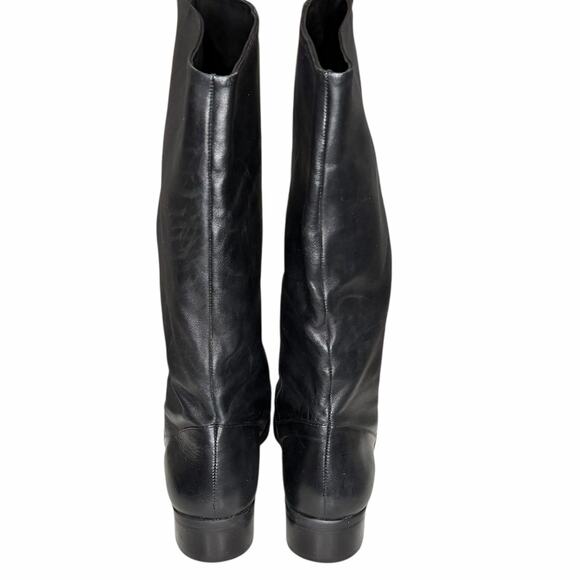 Markon Sandusky Boots 8 Black Leather Mid Calf Pull On Riding Western Equestrian - Picture 8 of 12